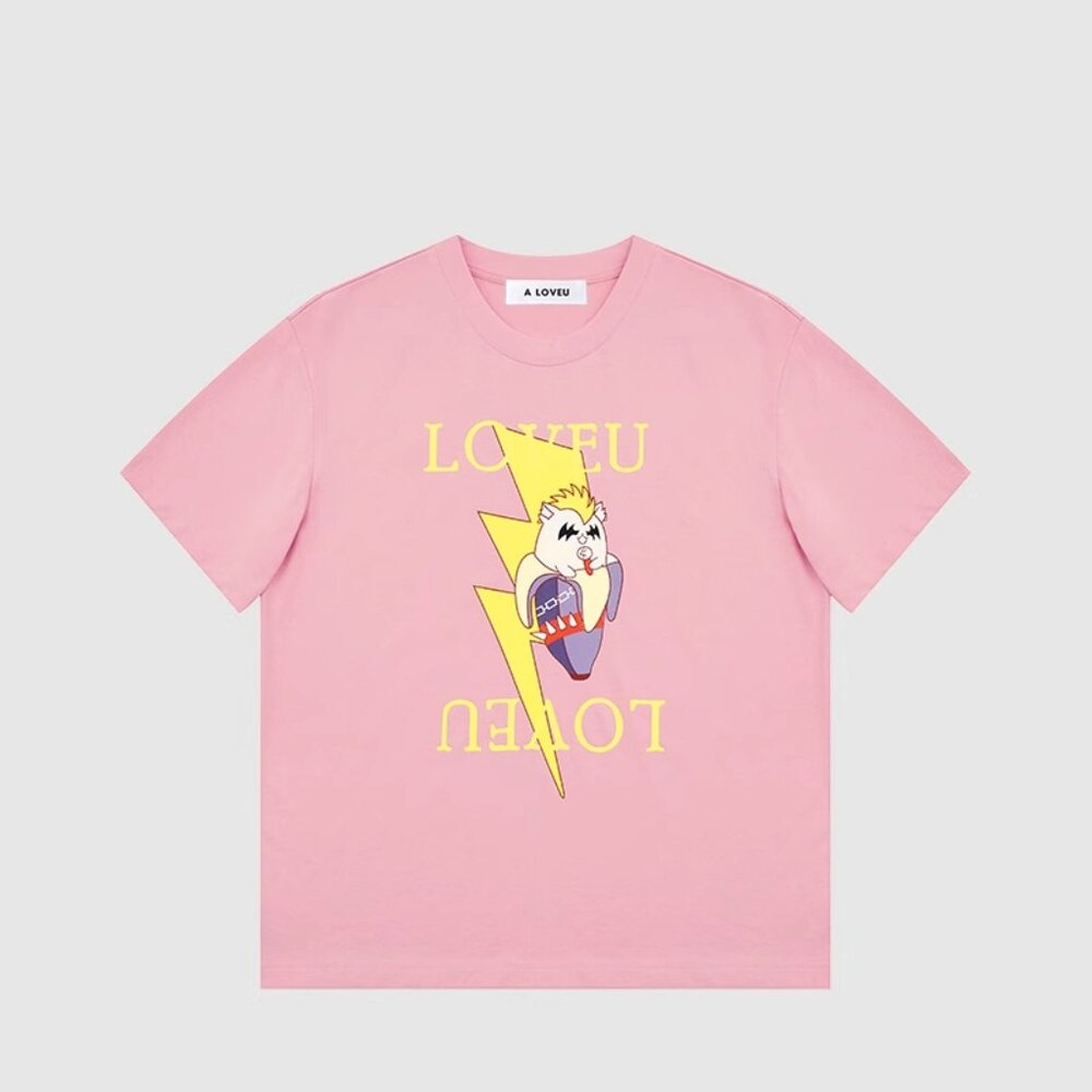 A Loveu Cartoon Lightning Pattern Short-Sleeved T-Shirt